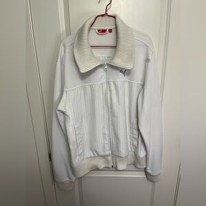 Puma Men's Ribbed White Zip-up Jacket in size L